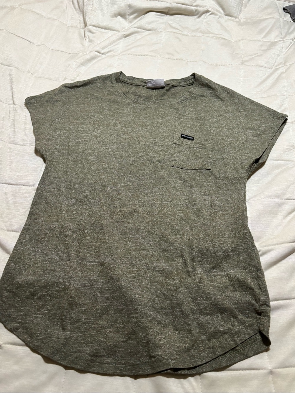 Women's Olive Green Short Sleeve Pocket Tee